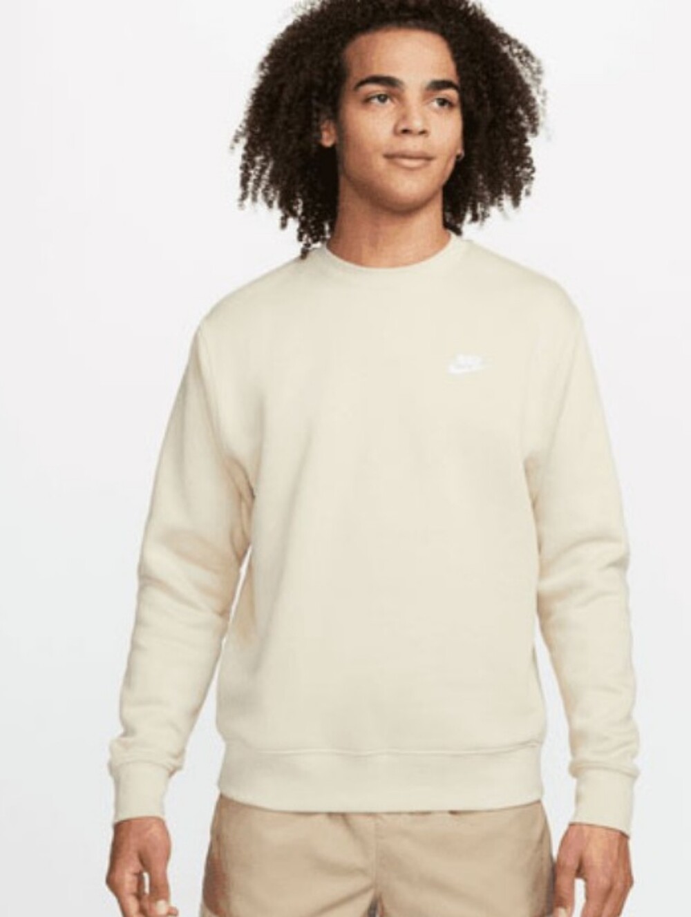 Nike Men's Crewneck Sweatshirt in Cream Athleisure Normcore Streetwear